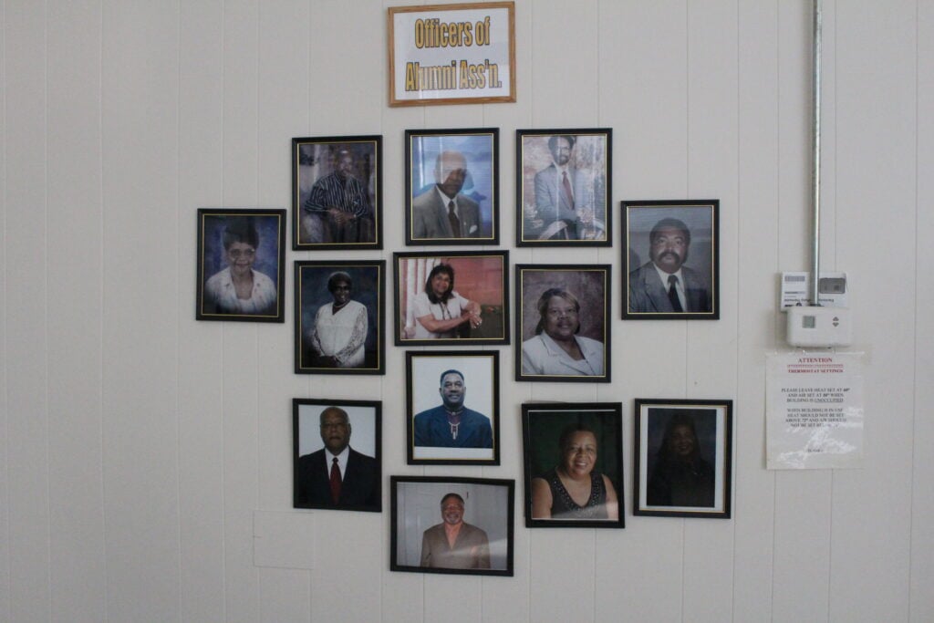 Officers of Alumni Association on wall of Shawtown High School